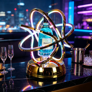 Custom cage <b>Led</b> Bottle Glorifier Presenter Golden Vodka Champagne Vip Bottle Service Barware Supplier for NightClub - Product Image 4