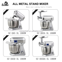 Mixeur sur socle puissant de 5 L en aluminium moulé sous pression, bol mélangeur en acier inoxydable, mixeur alimentaire électrique multifonctionnel automatique pour la maison