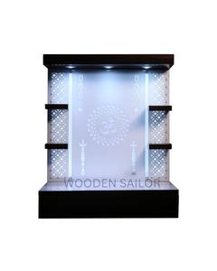 Templo de madera personalizado con luz LED para oficina en casa Puja Mandir colgante de pared y mesa Mandir 16x12x24 pulgadas - Product Image 3