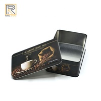Boîte de rangement en fer blanc rectangulaire personnalisée par le fabricant, imprimée, pour cadeaux, bonbons, chocolats, emballage, conteneur pour grains de café