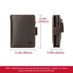Factory Wholesale Genuine Leather Wallet Customized Automatic Pop-Up <strong>Card</strong> Holder Engraved Chain RFID Blocking Hangable Waist - Product Image 2