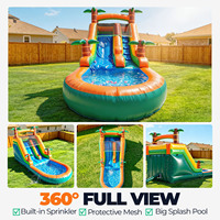 Toboggan gonflable en PVC de qualité commerciale pour fêtes en extérieur, toboggan aquatique gonflable sec et humide avec grande piscine à éclaboussures et souffleur