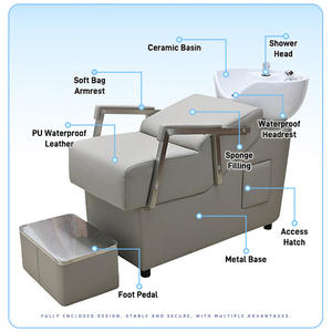 XFMC Équipement <span class=keywords><strong>de</strong></span> Salon <span class=keywords><strong>de</strong></span> Coiffure Fauteuil Lave-Tête Bac à Shampooing pour Salon <span class=keywords><strong>de</strong></span> Beauté - Product Image 4