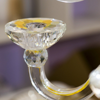 Magnifique candélabre en cristal de verre à 9 bras pour mariage, décoration d'intérieur, centre de table de mariage