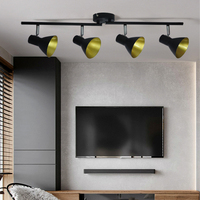 Projecteur Led à Double tête Gu10, lumière en fer doré et noir Morden de haute qualité à fixer au plafond de chambre d'hôtel, luminaire décoratif d'intérieur