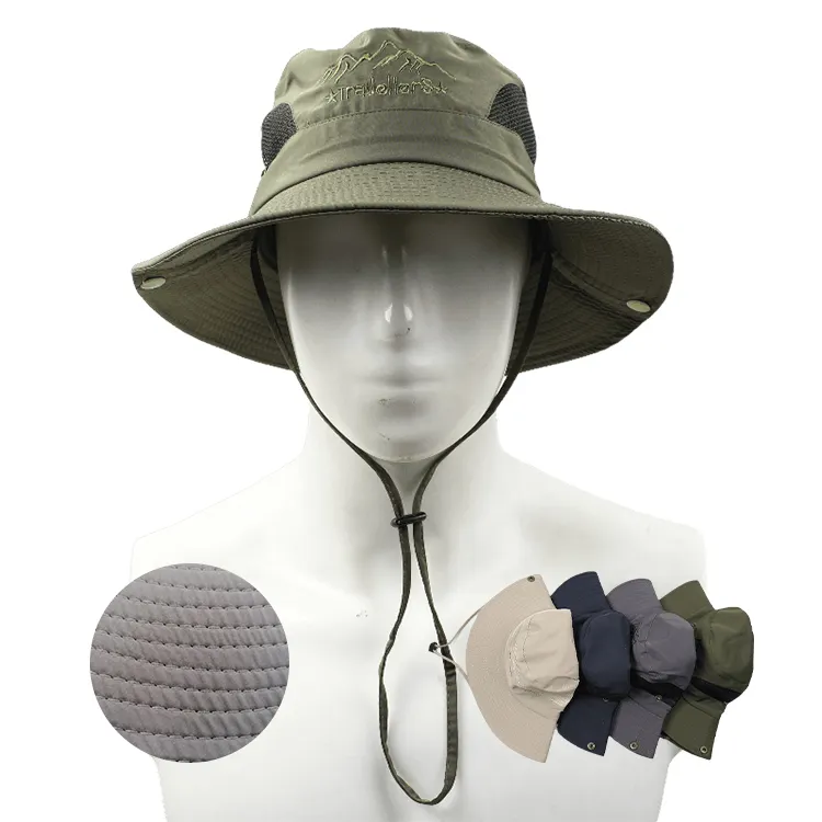 Hasır şapkalar açık kova şapka balıkçılık kamp çalı yürüyüş katlanabilir şapka toptan plaj balıkçılık baskılı Evergrowing