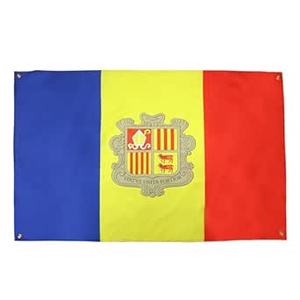 Factory Direct 3x5 ft 100% Polyester <span class=keywords><strong>Andorre</strong></span> Drapeau Logo personnalisé Durable et graphique imprimé numérique en stock avec bord ourlé - Product Image 2