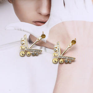 Conjunto de Anillo y Pendientes de Plata S925 DIY, con Cuentas Incrustadas en Forma de V, Nuevos Accesorios para Mujeres de Hong Kong - Product Image 4