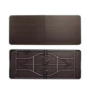 Gỗ Thiết Kế Dài Vuông Có Thể Gập Lại Cắm Trại Bảng 6 Ft Nhựa Xách Tay Chỗ Ngồi 6 Chân Ăn Uống Và Dã Ngoại Hàng Đầu Rắn - Product Image 2