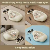 Oreiller de massage cervical EMS avec chaleur, traction et vibration, appareil de massage électrique pour le cou et les épaules avec télécommande
