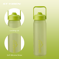 Bouteille d'eau en plastique pour sport, grande capacité, avec logo personnalisé, pour boissons protéinées, Yiben