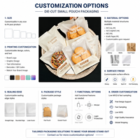 Sachet d'emballage personnalisé pour biscuits avec fenêtre transparente, thermoscellable, en plastique de qualité alimentaire, à trois soudures latérales, pour biscuits et snacks