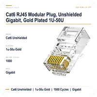 Patch Panel Router Switch Installer Cat6 RJ45 Modular Plug 8P8C Crystal Head Konektor Kabel Jaringan 1000 Siklus Penggunaan