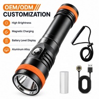 Lampe de plongée OEM ODM 2200LM avec faisceau vert 2mW, lampe torche LED magnétique rechargeable pour plongée nocturne jusqu'à 50m de profondeur