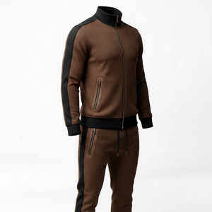 Men Solid Front <b>Sherpa</b> <b>Fleece</b> 370g Zip-Up Turn-down Collar Loose Fit Windproof Polyester Track Jacket for Autumn - Product Image 2