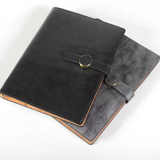 blue a4 b5 size smart 6 ring binder loose leaf handmade luxury genuine pu leather refillable notepad notebook