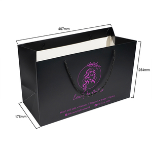 Borsa di Carta Personalizzabile di Lusso <span class=keywords><strong>per</strong></span> Shopping, Nera Opaca con Manico in Corda <span class=keywords><strong>per</strong></span> Saloni di Bellezza, Parrucchieri e Cosmetici - Product Image 6