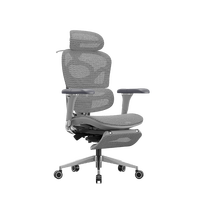 Chaise de bureau ergonomique avec accoudoirs 7D en PU, hauteur réglable, repose-pieds pivotant pour bureau et atelier