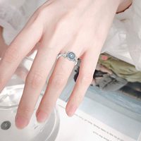Bijoux fantaisie Bague d'ancre de bateau en zircon bleu plaqué rhodium en argent sterling 925