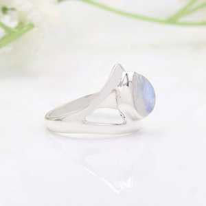 High Quality Elegant Moonstone Sterling Ring Design with Smooth Polish Stylish Look Perfect for Women Wedding Party Jewelry Gift - Product Image 5