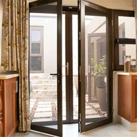 Tuya — 2 panneaux de verre en aluminium, porte pivotante avec double bascule en aluminium