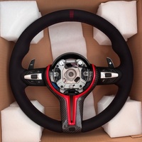Volant de direction M Performance Premium avec accent rouge et palettes multifonctions pour BMW F80 M3 F82 M4 F10 M5 Tous modèles