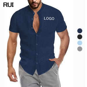 Camisas de Verano para Hombre de Talla Grande con Logotipo Personalizado Bordado, Diseño en Blanco, Marca OEM de Alta Calidad - Product Image 1