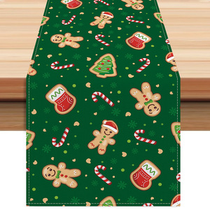 LINGKAI Digital Printed <b>Gingerbread</b> <b>Man</b> Rectangle Christmas Table Runner for Home Xmas Party Festive Table <b>Decor</b> - Product Image 1