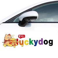 Autocollants de voiture amusants en PVC transparent, imperméables et anti-rayures, style dessin animé chat et chien, personnalisables, commande sur mesure non acceptée