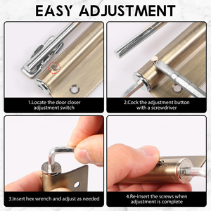 Modern Design Automatic Safety Spring <b>Door</b> Closer Easy Installation Adjustable <b>for</b> Residential Commercial Use Hotels Kitchens - Product Image 5