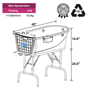 حوض استحمام مُصمم باستمرار من Novelty قابل للطي مصنوع من الفولاذ المقاوم للصدأ والبلاستيك ABS للاستحمام والحمام مع الحيوانات الأليفة والكلاب والقطط والحيوانات الأليفة - Product Image 2