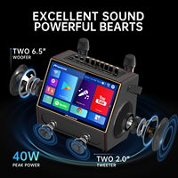 Listo para enviar Dual 5,25 "Woofer 40W Android 12 2G + 32G WiFi Máquina de karaoke portátil recargable todo en uno con micrófonos UHF