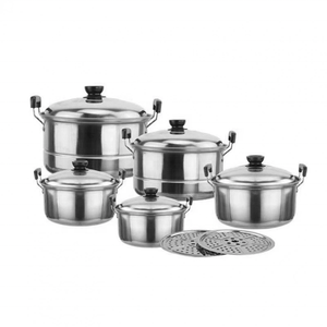 Juego de utensilios de cocina al por mayor, ollas de cocina de acero inoxidable, 10 Uds., <span class=keywords><strong>olla</strong></span> en stock, cazuela, Juego De Ollas - Product Image 1
