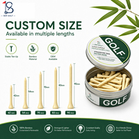 Tees de golf en bambou personnalisés avec logo, 70 mm, tees de golf en bois naturel, plusieurs couleurs, emballage en boîte métallique