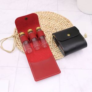 Camping <b>Spice</b> Kit with 3 <b>Jars</b> Foldable <b>Spice</b> Holder with Strap PU Leather Seasoning Storage Bag - Product Image 4