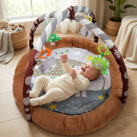Alfombra de actividades premium de felpa con diseño de arcos para bebés, tapete acogedor para tiempo boca abajo, alfombra de juego para recién nacidos, set de regalo para guardería