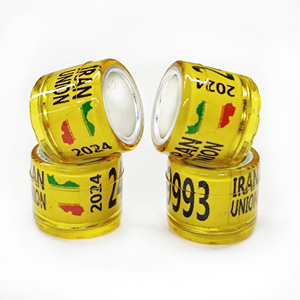 Anelli di piccione con bandiere USA 2024 fasce di piede di piccione personalizzate bande di zampe di uccello ID per la competizione di piccioni - Product Image 1