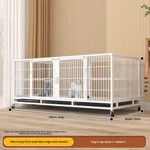 Üç Katlı Demir Kedi Kafesi, Kare Boru Bölmeli, Evcil Hayvan Dükkanı, Bakım ve Kedi Evi Kullanımı için İstiflenebilir Tasarım - Product Image 6