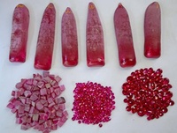 Pierre précieuse synthétique populaire 5 #   Perles de corindon rouges rondes de forme sphérique sans trou, rubis de 4 mm, 5 mm, 6 mm, 8 mm