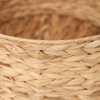 Panier de rangement multifonctionnel en jonc de mer naturel écologique, forme ronde, avec poignées, pour articles divers