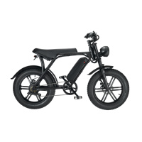 Vélo de montagne électrique V8 avec moteur à moyeu arrière, cadre en acier 3 vitesses, roues de 20 pouces, pneus 20x4 pouces, freins à disque, couple de 50-60 Nm, pour adultes