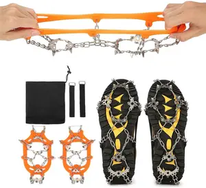 Anti Slip Ice Gripper Spikes Crampons for Ice Hiking Boots Shoes Ice Traction Cleats for Men Women