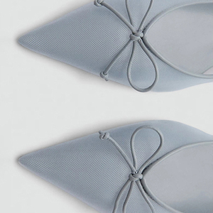 Alta qualità moda fionda posteriore a punta sandali da Ballerina firmati papillon <span class=keywords><strong>scarpe</strong></span> da donna <span class=keywords><strong>ballerine</strong></span> in rete <span class=keywords><strong>blu</strong></span> - Product Image 4