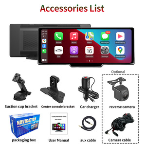 Autoradio universel 10.26 ''4K avant 1080P arrière caméra rotative à 360 ° sans fil Carplay/Android Auto/Mirrorlink pour tableau de bord - Product Image 4