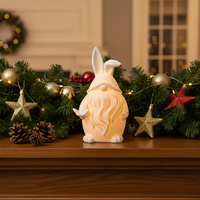 Figur Resin Paskah dengan Lampu, Dekorasi Dalam Ruangan Desain Kelinci Kurcaci