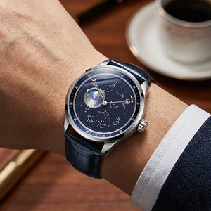 Orologio Meccanico con Rotazione Automatica della Terra 24 <span class=keywords><strong>Ore</strong></span>, Design con Quadrante Trasparente e Cielo Stellato, Personalizzabile con Logo OEM - Product Image 2