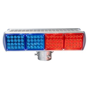 Feux stroboscopiques solaires pour travaux routiers, clignotants rouge et bleu, double face, barrière de signalisation, avertissement LED à énergie solaire - Product Image 1
