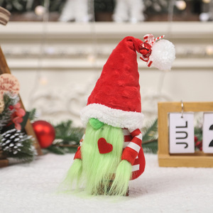 Green Thief Christmas Creature Duo with Red Knit <strong>Hats</strong> Soft Plush Figures for Xmas Tree Decoration and Festive Home Display Decor - Product Image 6