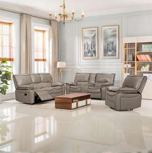 Juego de Sofás para Sala Seccional de Esquina de Dos y Tres Plazas Personalizado de Fábrica con Sillas Reclinables Suaves de Madera y Metal 6004 - Product Image 3