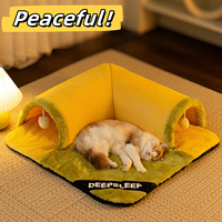 Lit tunnel pour chat élégant Lit pour chat en peluche pour le plaisir et le repos Tunnel de jeu pour animaux de compagnie avec lit parfait pour chat